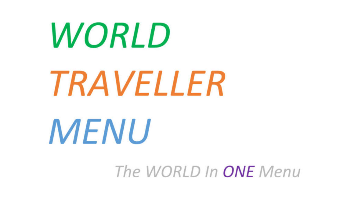 WORLD TRAVELLER MENU TYPO GRAPHIC - WIDE