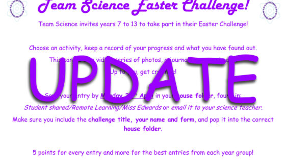 TEAM SCIENCE EASTER COMP UPDATE